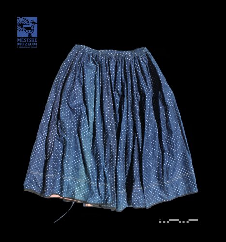 Barchetová modrotisková sukně